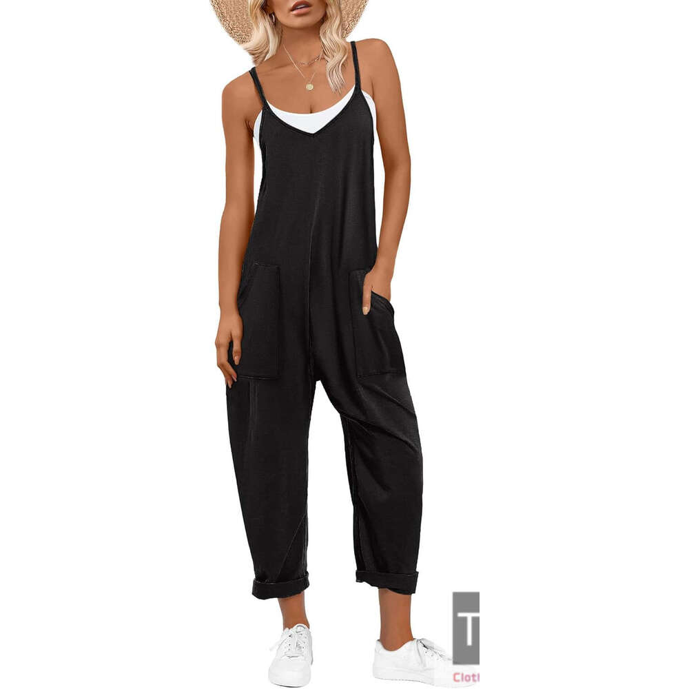 Jumpsuits for Women Casual Summer Overalls Sleeveless Spaghetti Strap Romper Jumpers Trendy Beach Vacation Outfits-image-1064651054