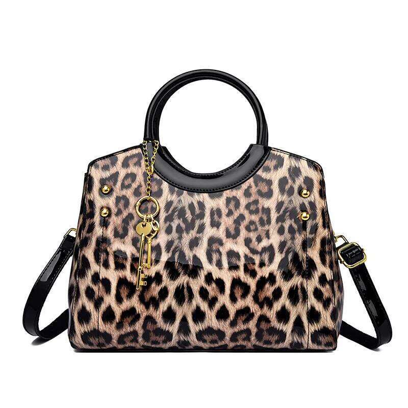 New Fashion Leopard Women Handbags European Design Patent Leather Ladies Shoulder Bags Female Girl Brand Crossbody Bag