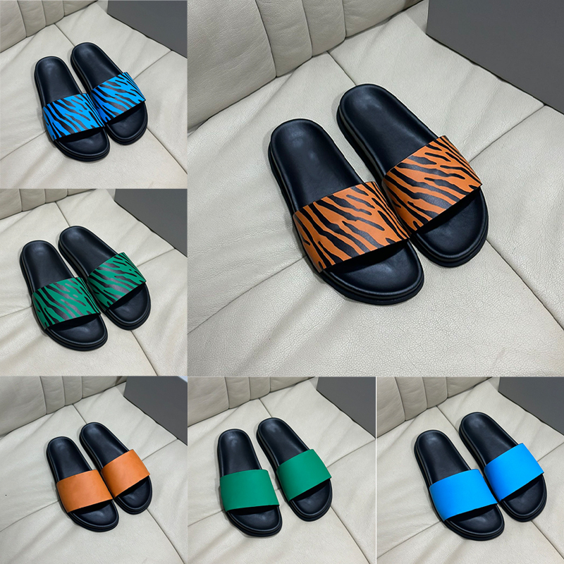 Men Shoes Designer Crocodile Leather Sandals Embossed Slippers Crossover Slides Slip-on Slipper Double Buckled Sandal 861