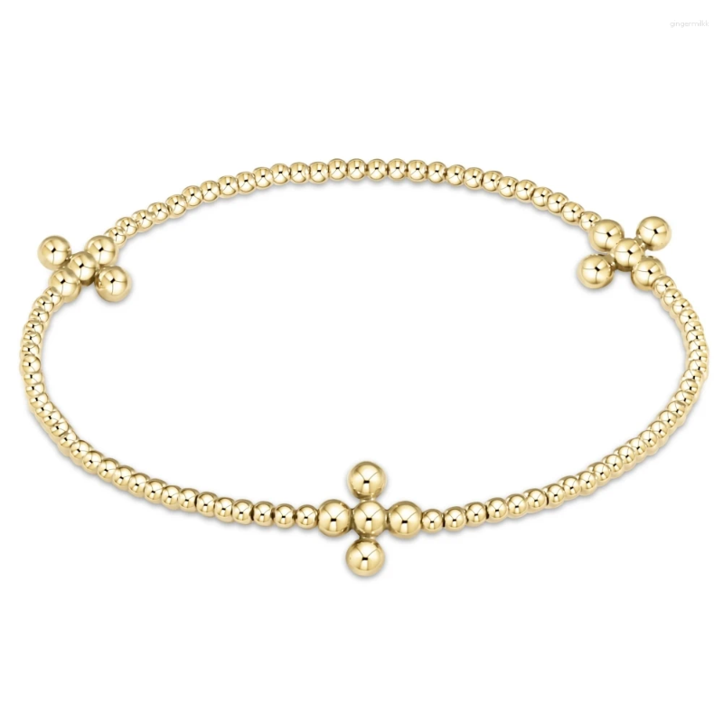 Charm Bracelets Vlen Christian Jewellery 18 K Gold Plated Bracelet Women Cross Jewelry Waterproof Beads Pulseras De Mujer