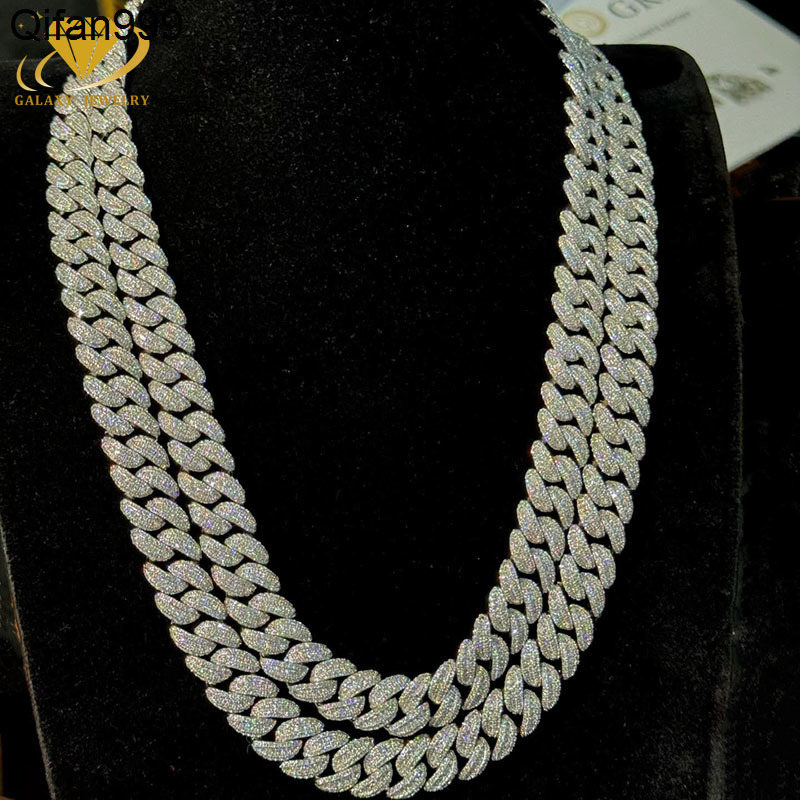 Fashion Jewelry Diamond Chain 925 Silver D VVS Moissanite Chain Link Cuban With GRA Certificate For Man