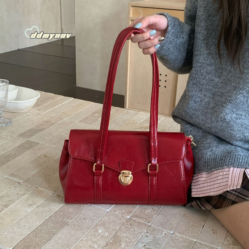 2025 New Autumn Winter Korean INS Niche Underarm for Women Bride Elegant Versatile Handbag Shoulder Wedding Bag ddmynov