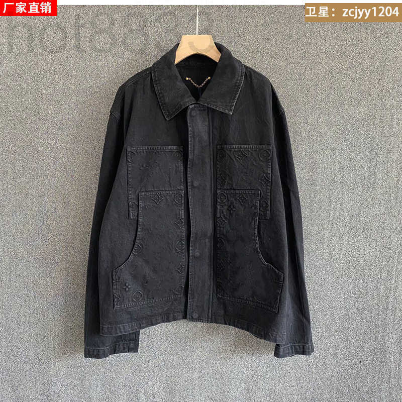 Men's Jackets Designer 2024 Spring and Autumn New Denim Jacket with Old Flower Steel Print, Vintage Jacket, Fashion Trendy WC0L