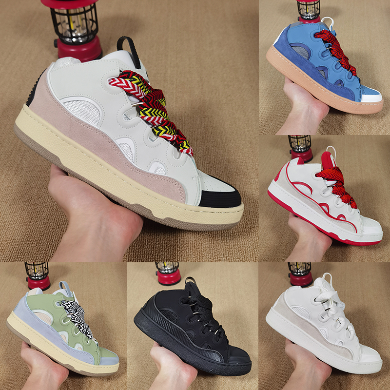 New designer shoes curb leather sneakers mens casual shoe Triple Black white pale blue gum grey multi-color outdoor fashion men women sneaker traine