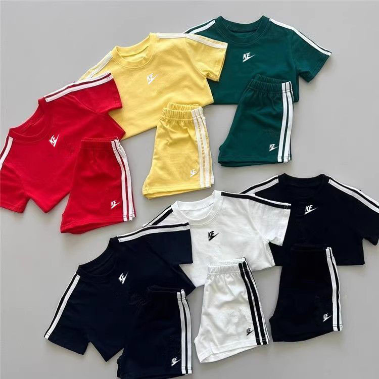 2025 Kids Clothes Spring Summer Tracksuit Clothing Sets New Kids Clothes Boys and Girls Short Sleeve Short Pants Set