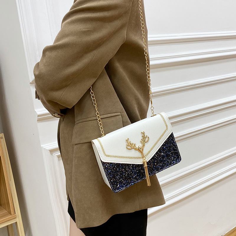 Free Shipping 2025 New Designer Bag Tassel Sequin Square Bag Women's Leisure Boutique Shopping Bag High-end Trendy Color Blocked Single Shoulde