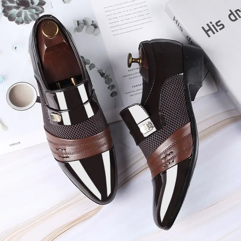 Men Casual Leather Shoes Men Casual Shoes Business Formal Shoes Large Size Fashionable and Versatile Wedding Shoes 250613