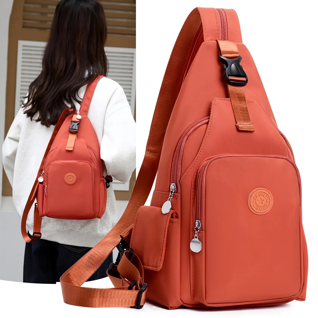 Korean Version of Nylon Fabric Fashion Trend Simple Casual Women Chest Bag with Large Capacity MultiFunctional Backpack 250614
