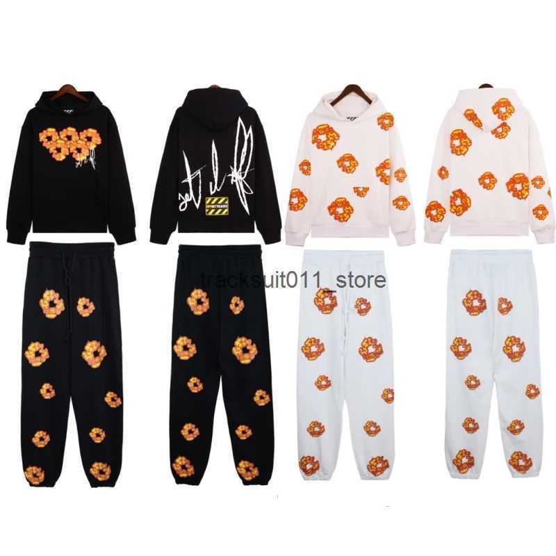 Mens Tracksuits X Offset Men Women Y2k Hoodies Retro Pullover Sweatshirt Strtwear On All Hip-hop Clothes Casual pants set H250211 Q250618