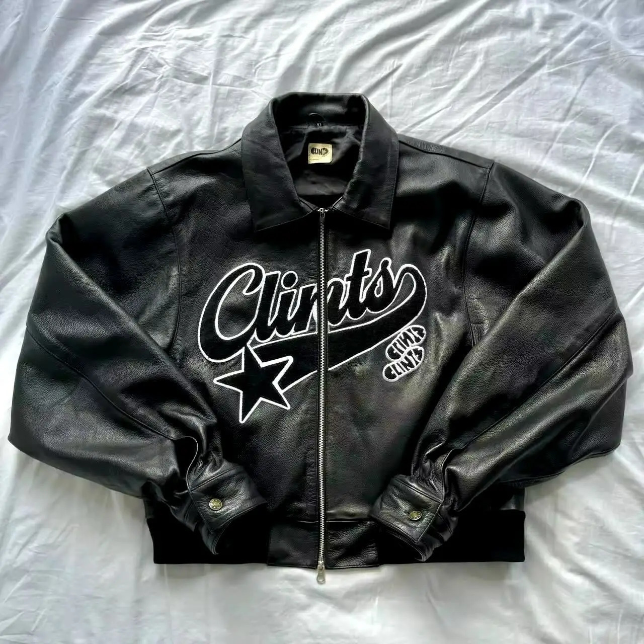 Y2K Men Retro Harajuku Leather Jacket Oversized Motorcycle Jacket Hip Hop Punk Gothic Simple Embroidered Streetwear Zip Coat 250617