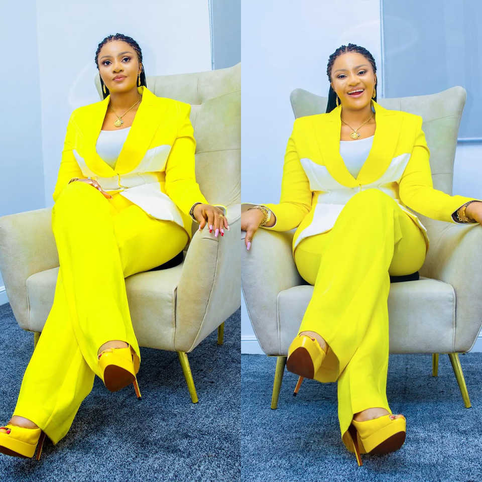 Bright Yellow Women Pants Suits Plus Size Long Sleeve Formal Wear Prom Birthday Party Customized Blazer 2 Pieces