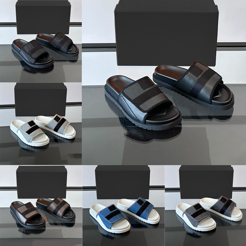 Luxury Men Slippers Leather Miami Mules Embossed Slipper Designer Slides Fashion Sandals Comfort Flip Flops Outdoor Casual Flat Shoes 860