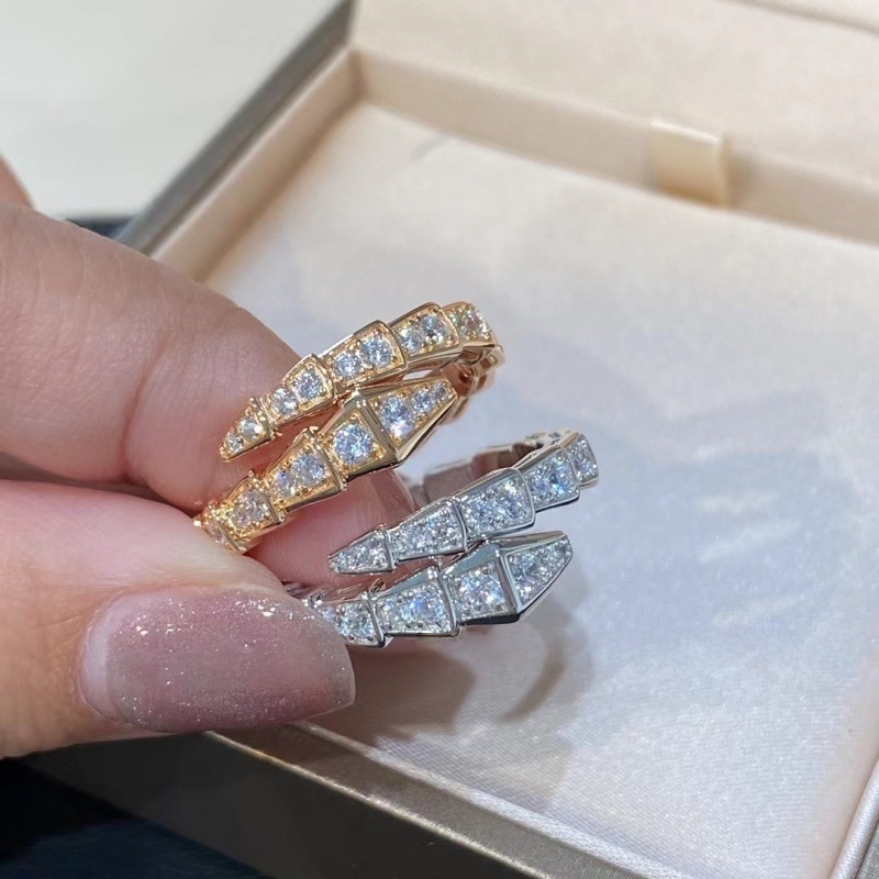 Diamond ring for womens plated silver gold ring snake designer jewelry wedding lady fashion bague popular moissanite engagement ring size 5-8 zl342
