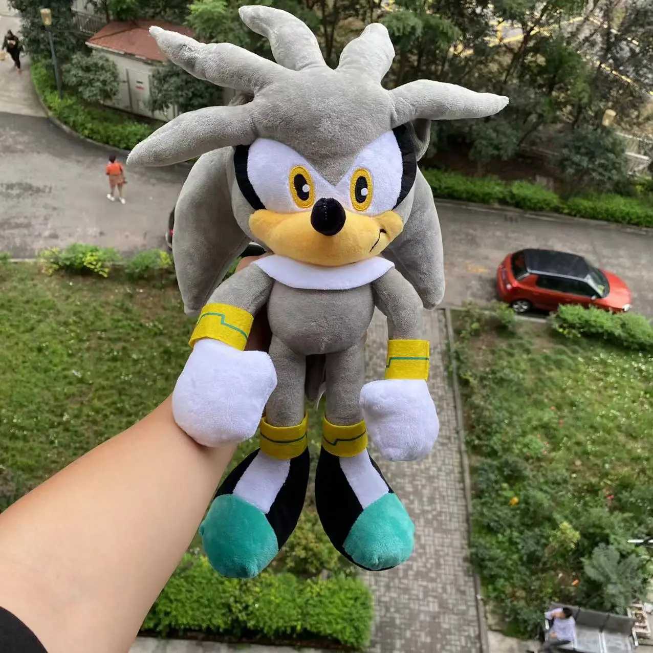 45cm Game Figure Silver the Hedgehog Plush Toy Doll Christmas Gifts For Children Y250619 W260306-image-1096673396