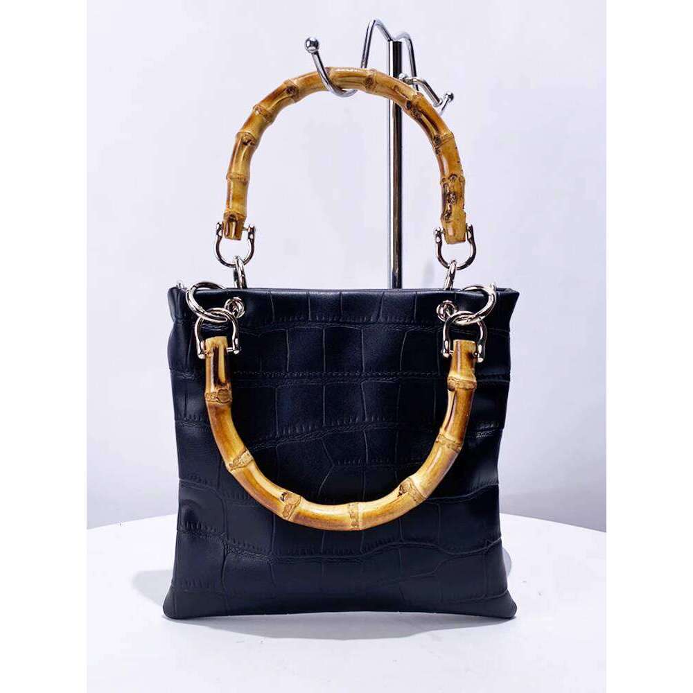 Dark Square Niche Design New Fashion Trend Versatile Bamboo Handle Shoulder Crossbody Bag for Women
