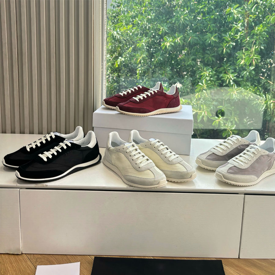 New style Breathable Suede patchwork fabric Lace-up Tennis shoes women's Luxury designer shoe Low top Flat Sneakers Casual Sport trainers shoes