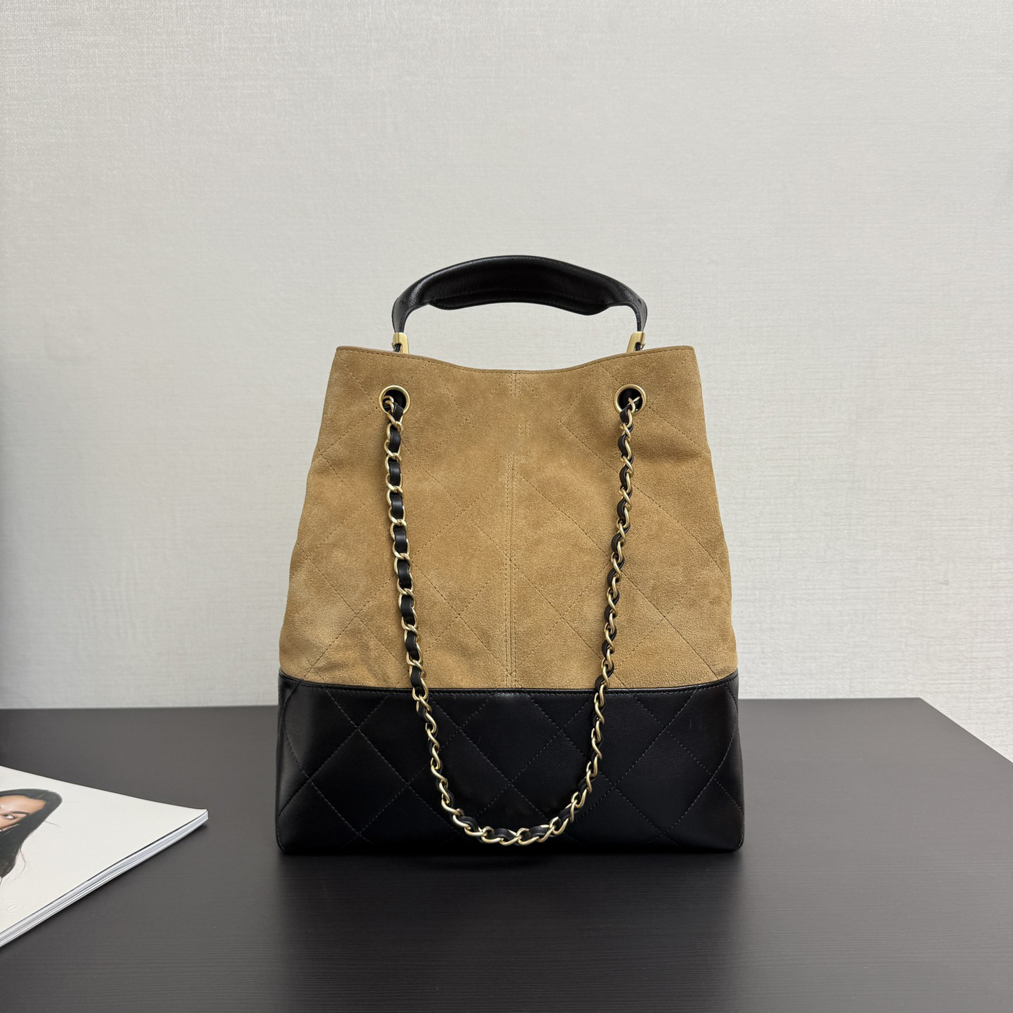 Top quality Designer Bag 25A Tote bag Hobo bag Shoulder Bags Suede bag basket bag shopping bag Suede Leather Split Casual Lattice C Letter with box