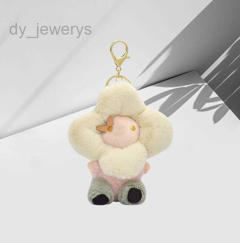 Designer Keychain Bag charms flower doll key chain womens plush cartoon keychain cute lanyard womens multicolor fashion soft small keyring purse cha