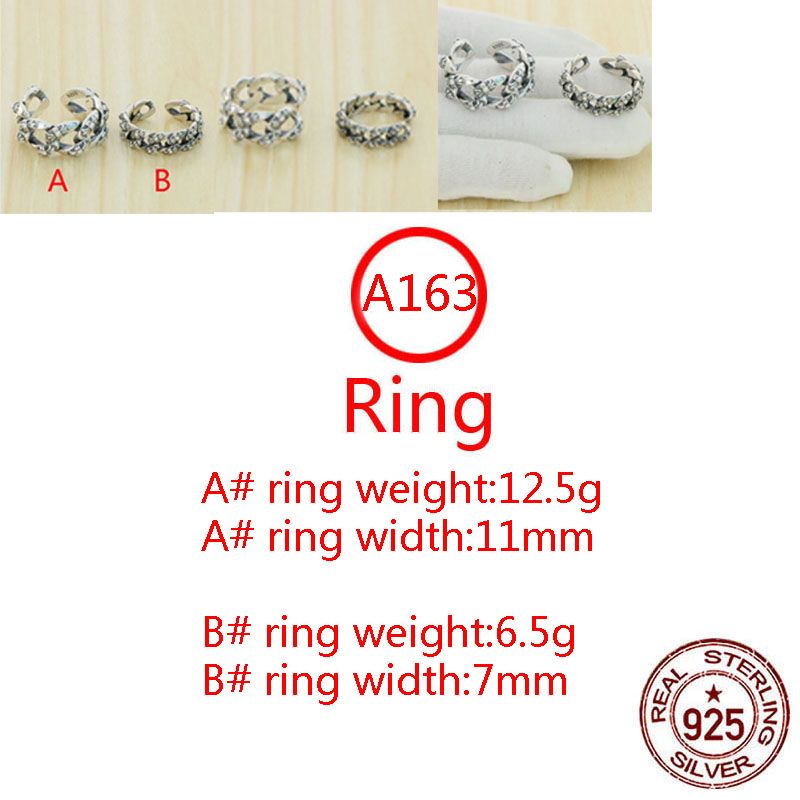 A163 S925 Sterling Silver Ring Personalized Fashion Punk Hip Hop Style Cross Flower Knitted Couple Letter Shaped Jewelry Lover Gift rings new