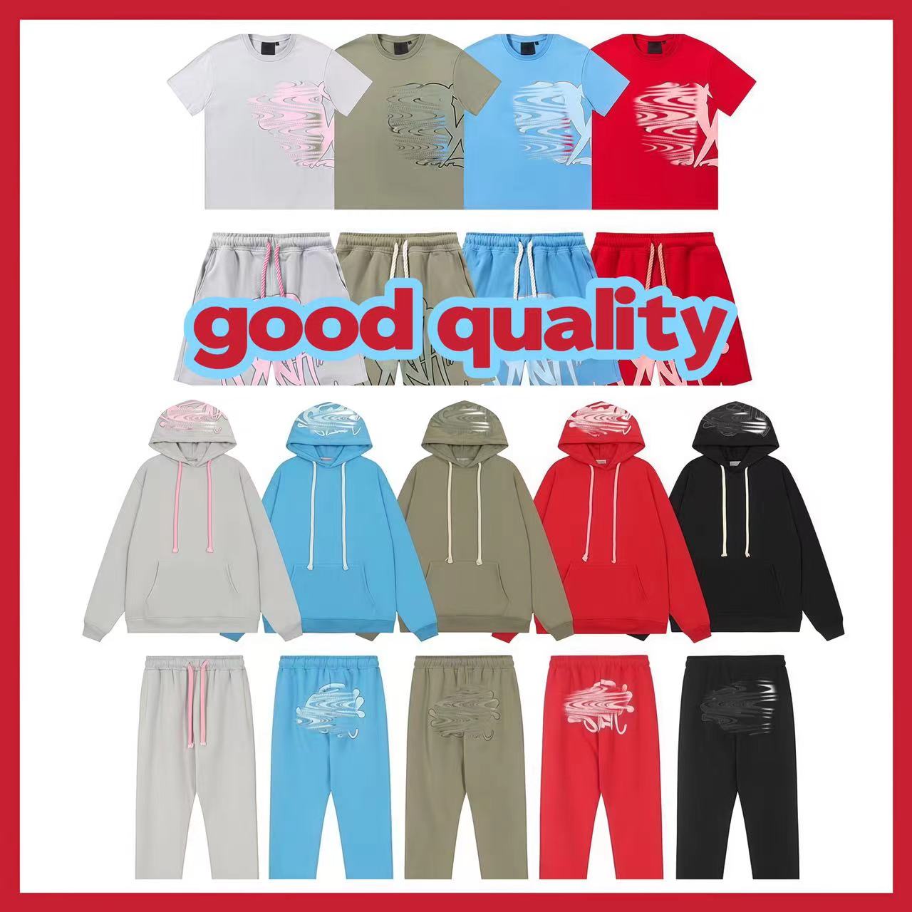 Synchirt Shorts Tops Designer T-shirt Pantalons à sweat à sweat à swets Hommes et femmes Sweat à capuche 3D Puff Bubble Match Unisexe High Street