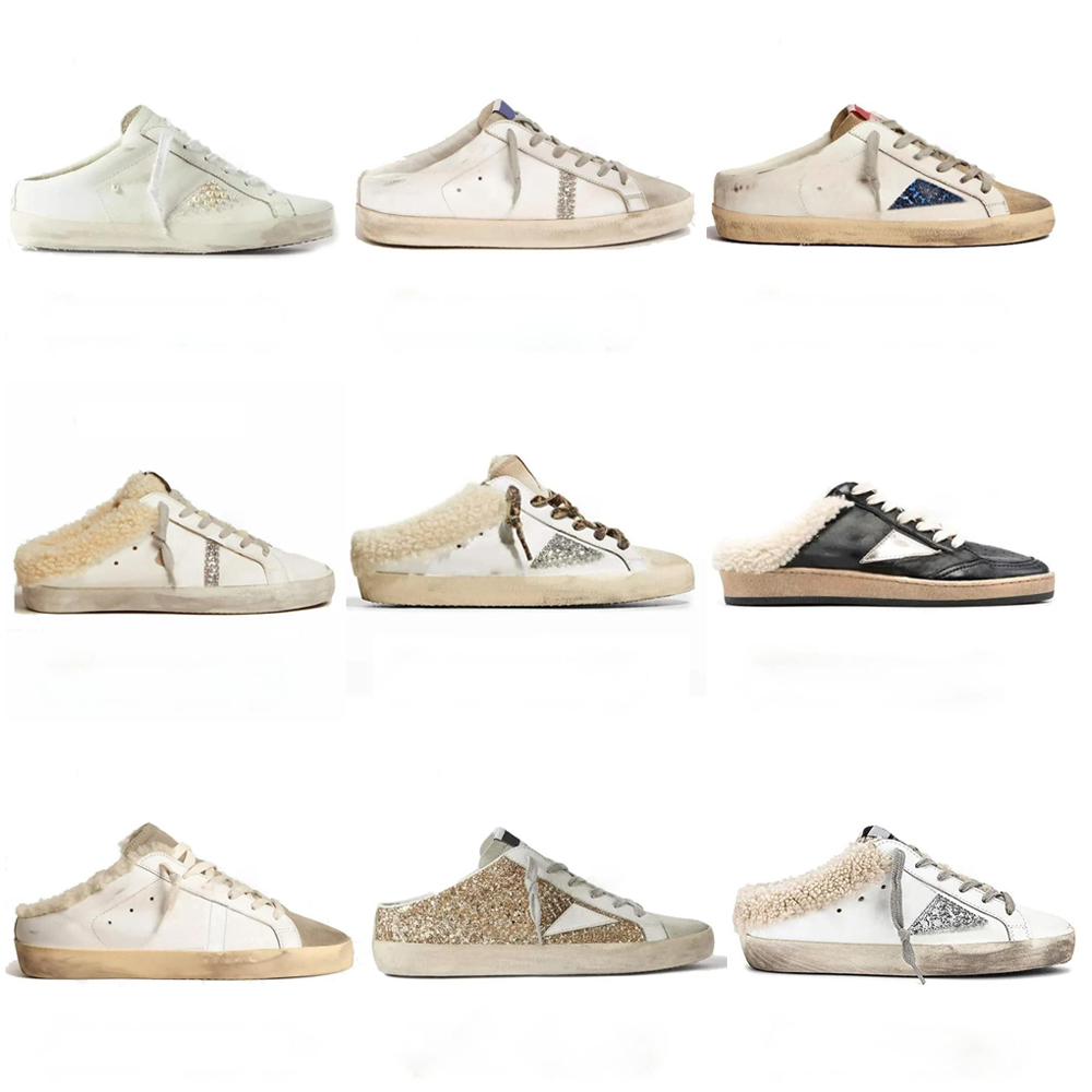 Livraison gratuite baskets or super sales chaussures décontractées à demi-ruisseau étoiles étoiles italienes mots de marque femme paillettes or a
