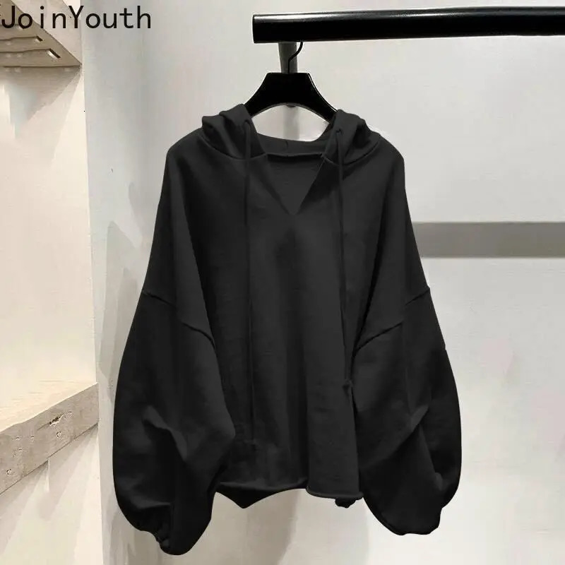 Oversized Hoodies for Women Streetwear Black Y2k Tops Ropa Mujer Fashion Korean Sweatshirt Hooded Casual Harajuku Hoodie 250614