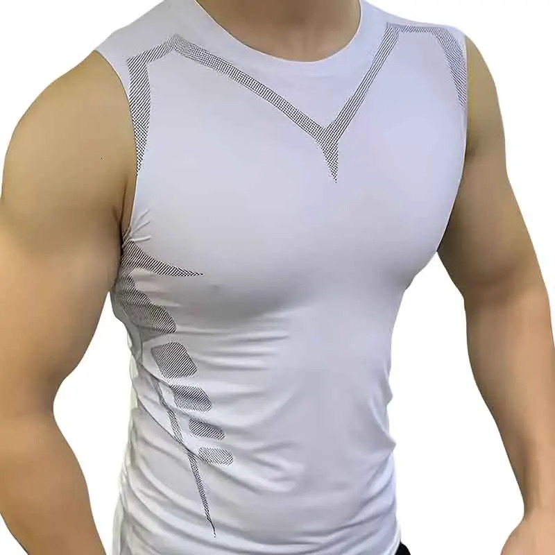 Summer Men Tank Top Compression Sleeveless Shirt Bodybuilding Vest Quick Dry Gym t-Shirt Singlet Basketball Shirt Man Clothing 250619