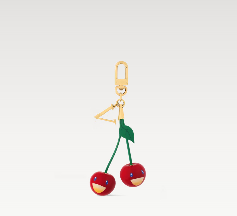 With BOX Classic CERISE Luxury Keychains Cherry Charms Car Key Rings Stainless Steel Fashion Lanyards Bag Charms Accessories no fade