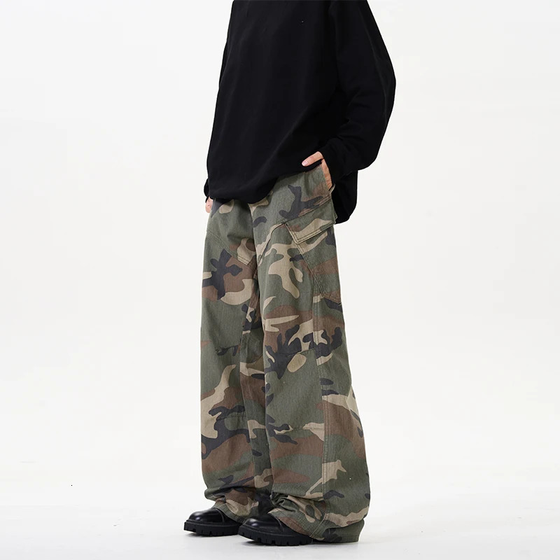 Camouflage Pant Men Women Streetwear Fashion Loose Casual Wide Leg Baggy Cargo Pants Y2k Trousers Couple Clothing 250617