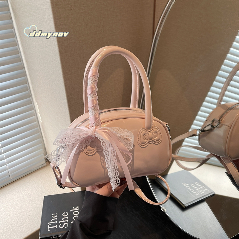 Bowling Ball Handbag for Women Korean Style Versatile Small Square 2025 New Niche Simple High-end Casual Crossbody Bag ddmynov