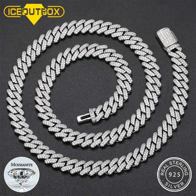 9mm d Out Miami Cuban Link Chain Men Jewelry D Color VVS Moissanite Certified Jewelry 925 Sterling Silver Necklace For Women W250620