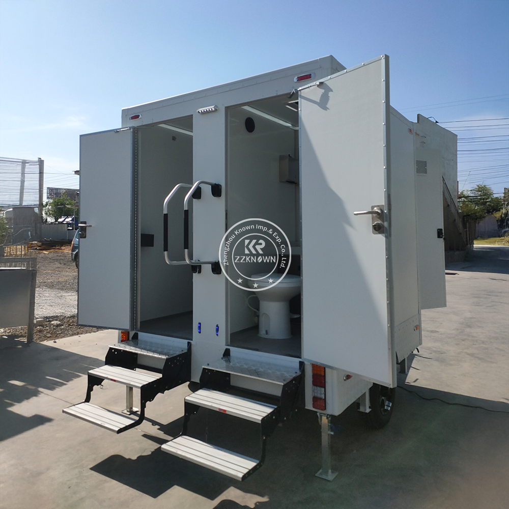 Luxury Portable Toliets with Shower Outdoor Bathroom Trailer Portable Restroom With Equipment for Sale USA-image-1062800620