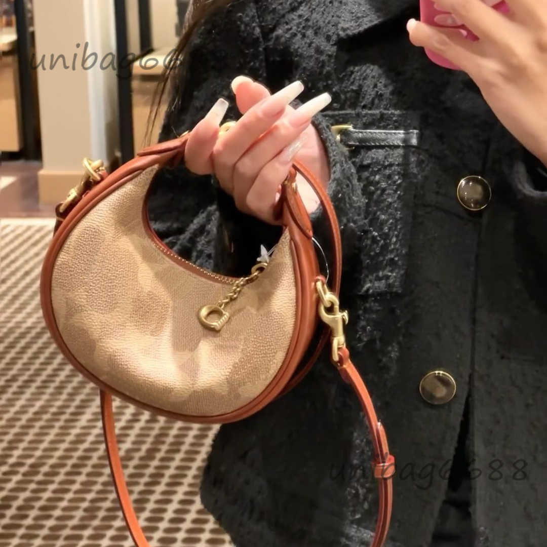 Designer Mini Crescent Bags Half Moon Shouder Letters Handbags Women Chain Crossbody Bag Leather Underarm Tote Wallet Purse