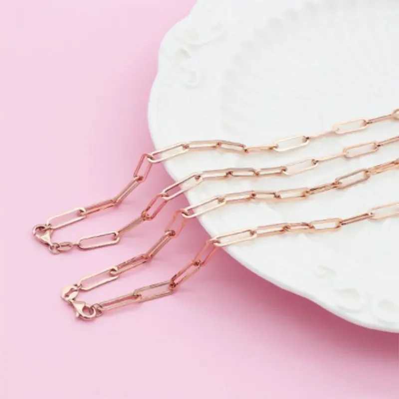 New Thick O-shaped Chunky Necklace Creative Simple Classic Plated 14K Rose Gold Charm Jewelry Stacking Chains XJ250620