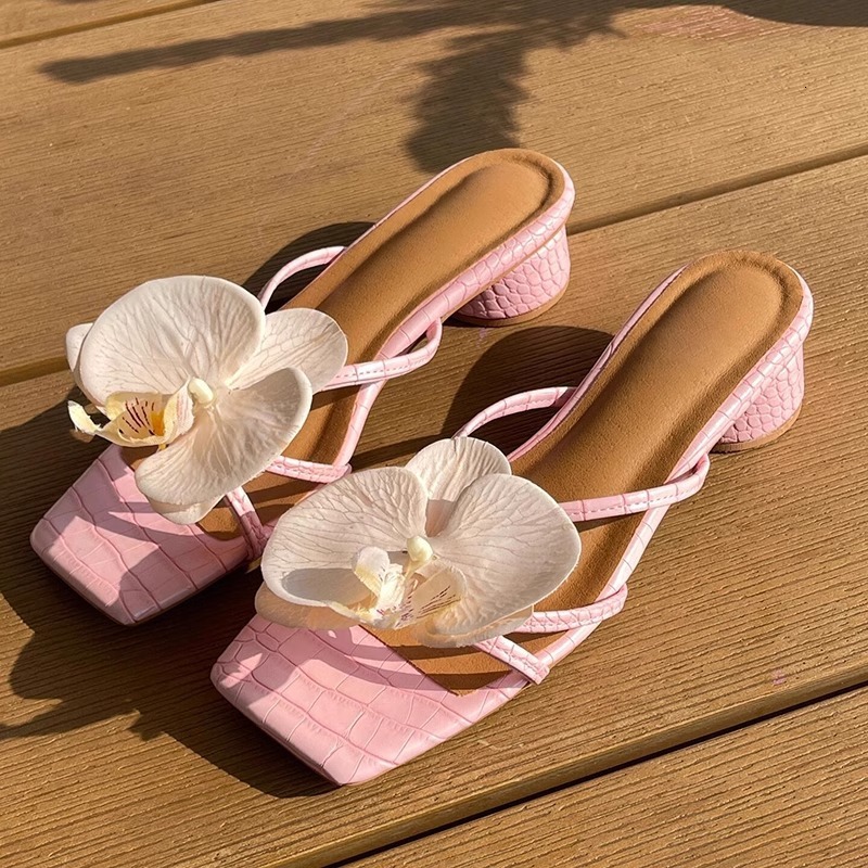 Women's sandals for spring and summer, comfortable square toe open toe women's sandals, designer sandals with thick heels, outdoor half mu