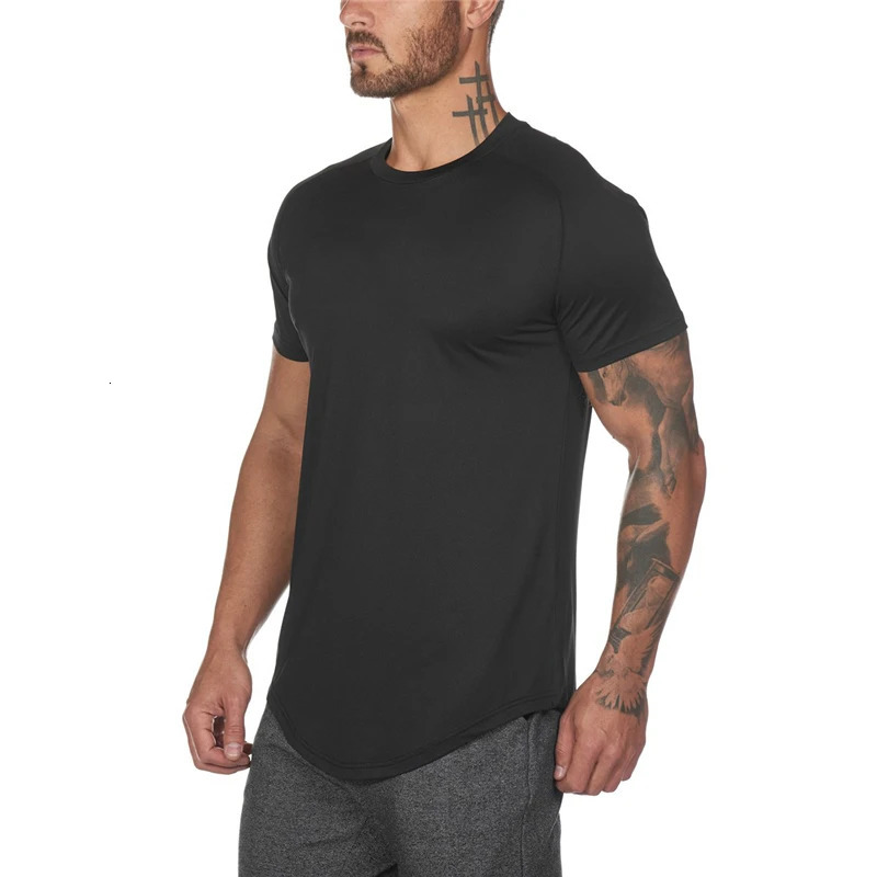 Solid Color Mesh Breathable Quick Dry T-Shirt Mens Running Sports Short Sleeves Top Tees Gym Bodybuilding Fitness Slim Fit Shirt 250619