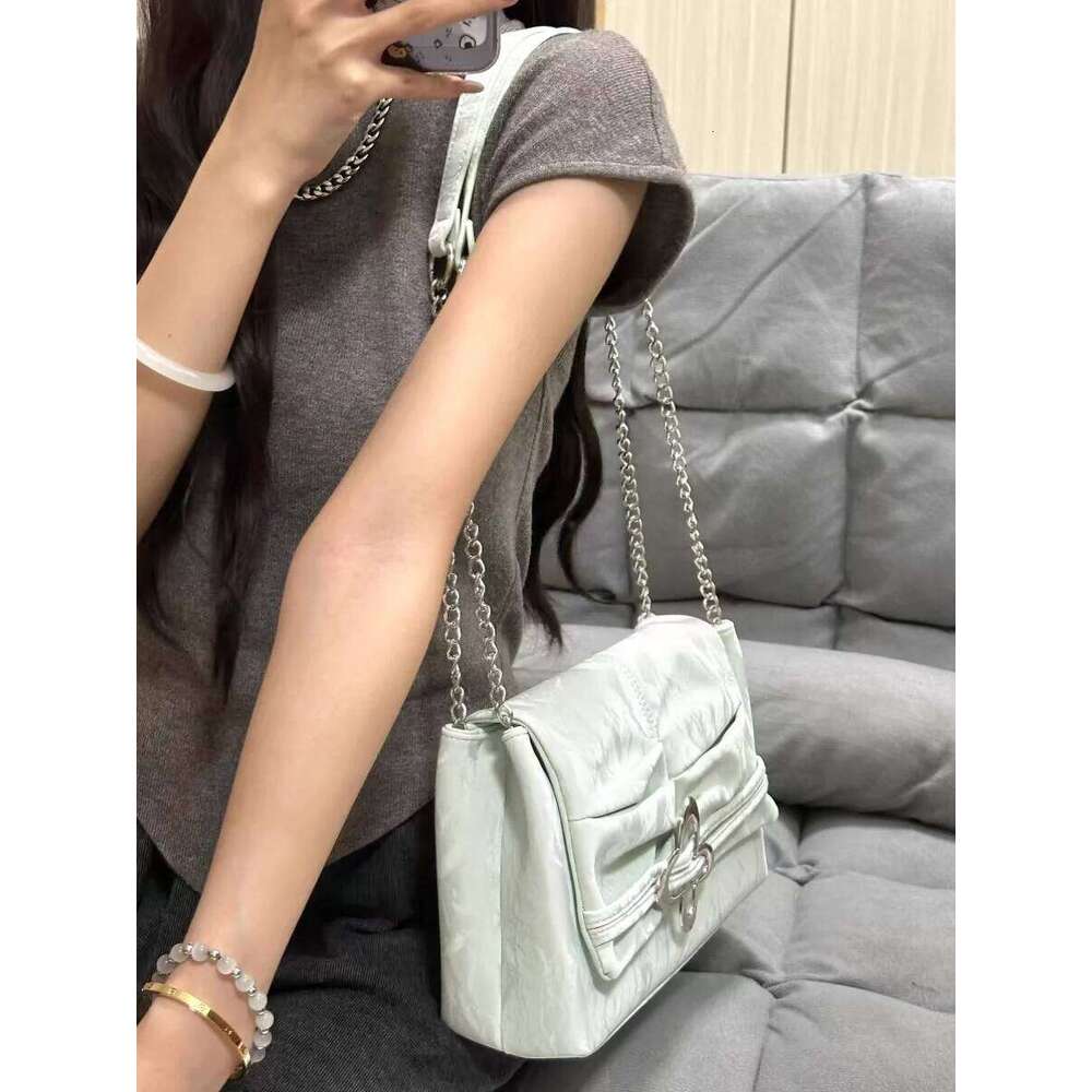 designer bag Summer Pleated Chain Tote Women's 2025 New Design Versatile High-End Feel Single oulder Crossbody Bag