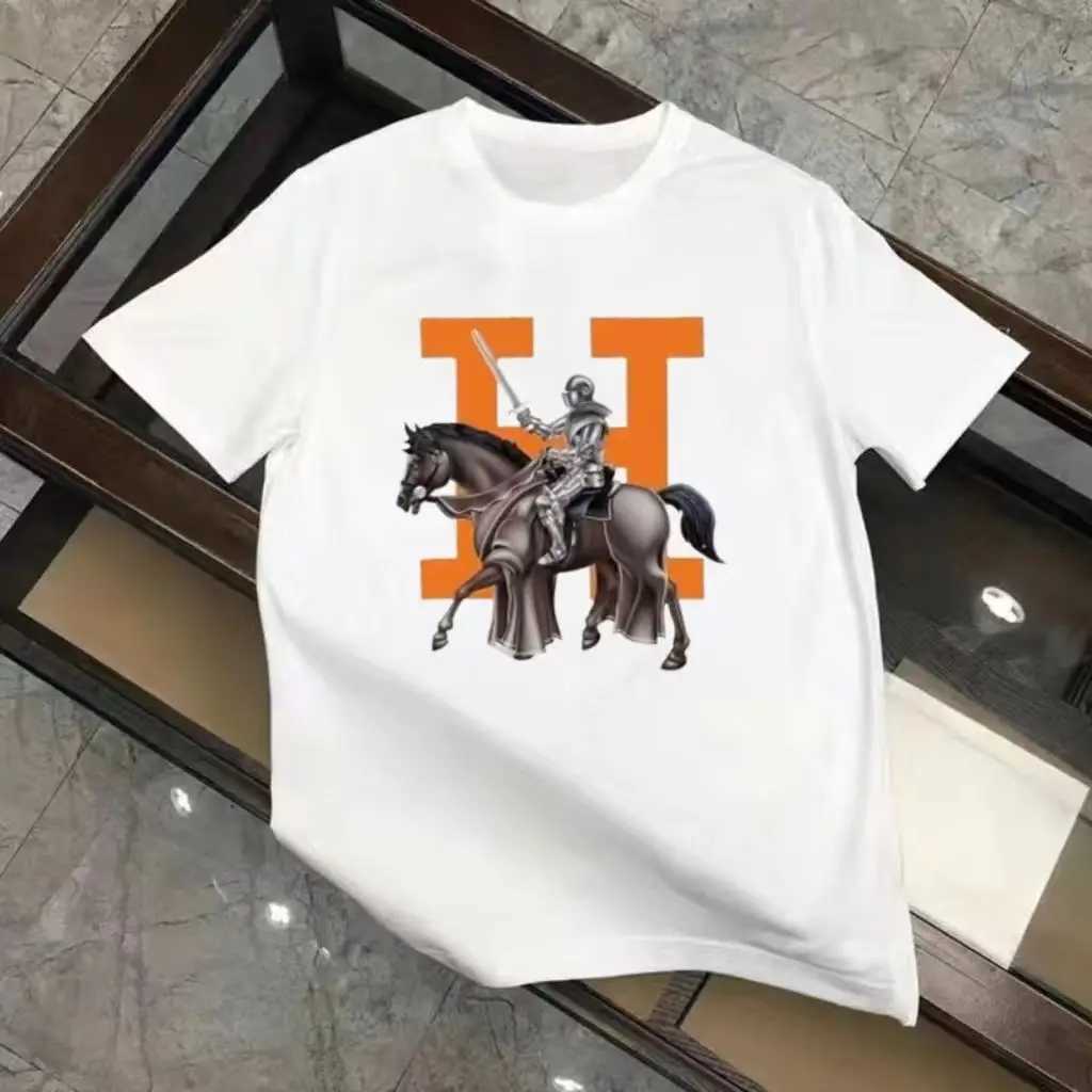 Summer New Trend American War Horse Fashion Printed Short Sleeve T-Shirt Mens Casual Versatile Slim Crew Neck T-Shirt H250618