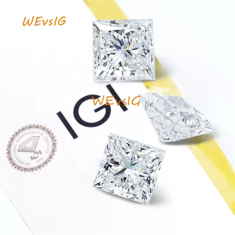 Speedin Lab Created Diamond IGI GIA Certificate DEF VVS VS HPHT CVD Square Shape Princess Cut Lab Grown Diamond