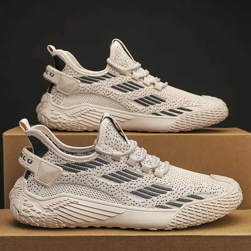 New Mens Shoes Flying Woven Mesh Sports Breathable Light Casual Sports Running Soft Sole Travel Shoes Sneakers Shoes W250620