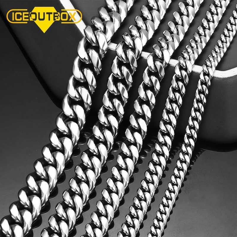 OUTBOX Mens Cuban Link Chain Stainless Steel Necklace Cu Cuban Link Chain Chokers For Mens Hip Hop Jewelry 6/8/10/12mm W250620