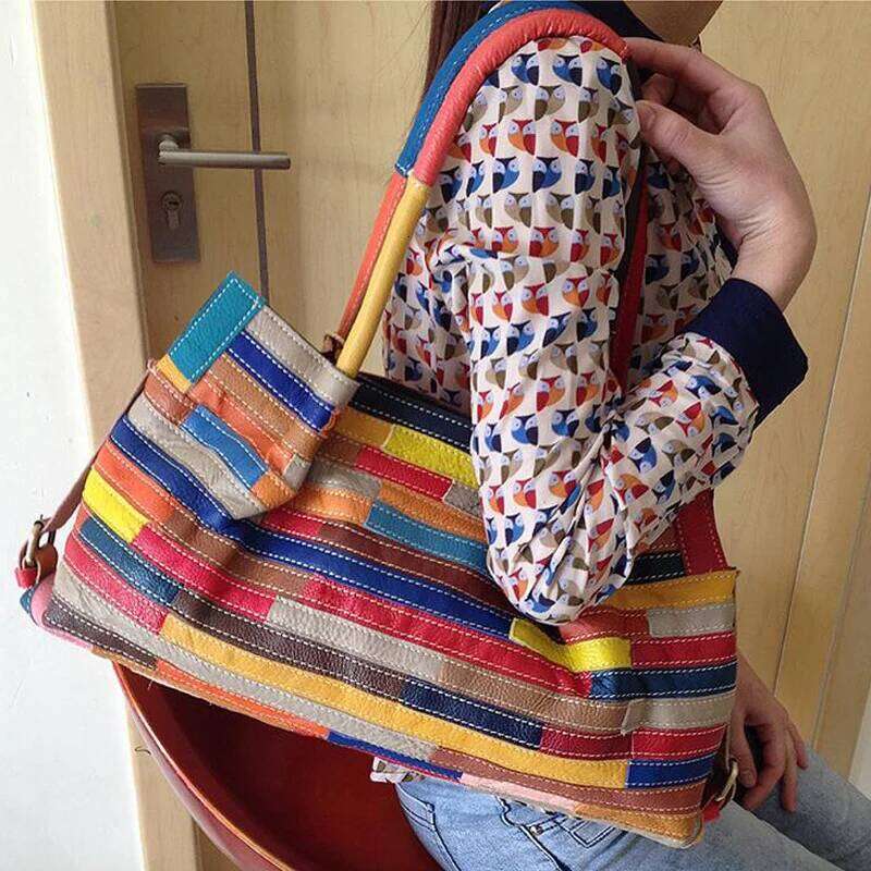 Luxury designer bag pursetote bag shoulder bag MOTAORA Retro Tote For Women Designer Genuine Leather Handbag High Quality Large Capacity Patchwork C