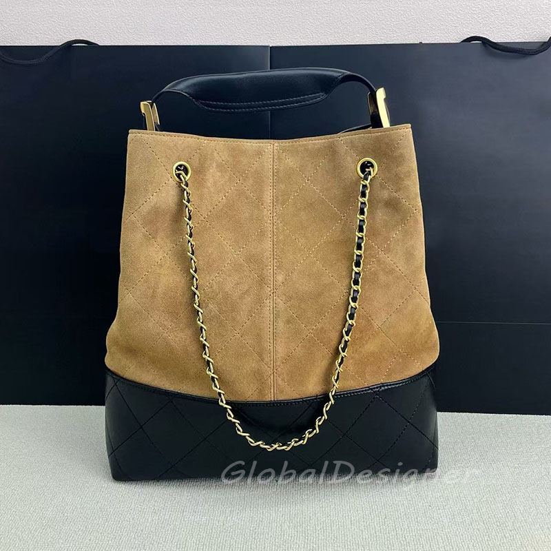 designer bucket casual tote bag women hobo bag genuine suede leather luxury chain shoulder purse vintage maxi handbag high quality fashion large cro