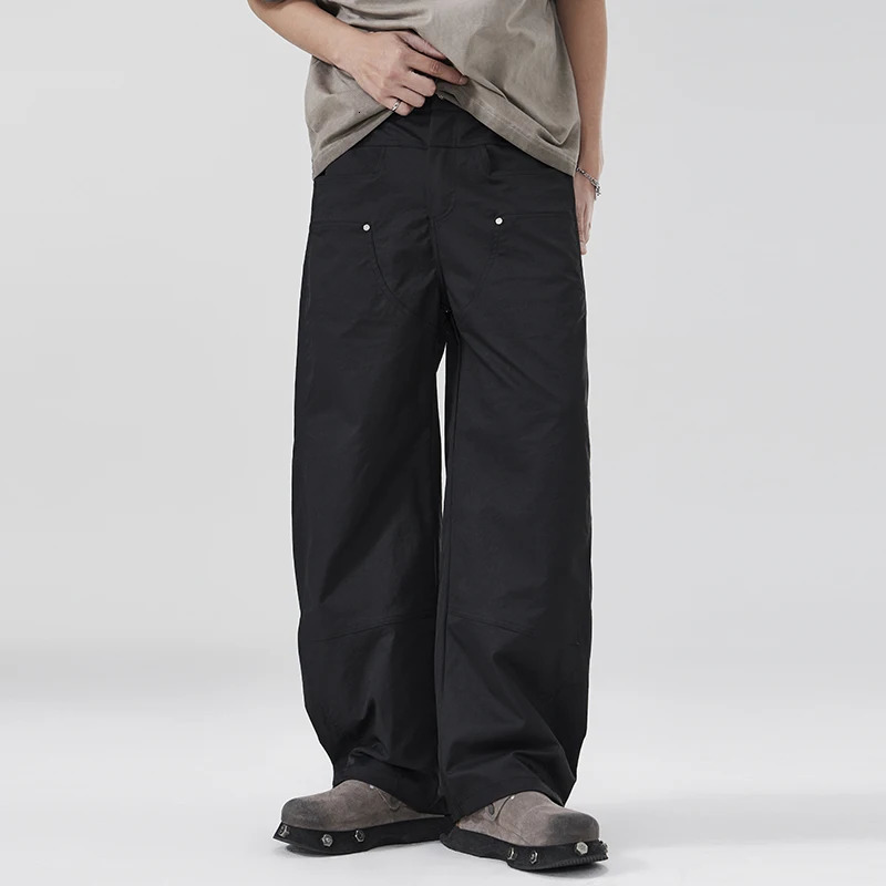 Men Spring Summer Lightweight Loose Causal Wide Leg Curved Knife Cargo Pants Unisex Streetwear Track Harem Trousers Sweatpants 250617