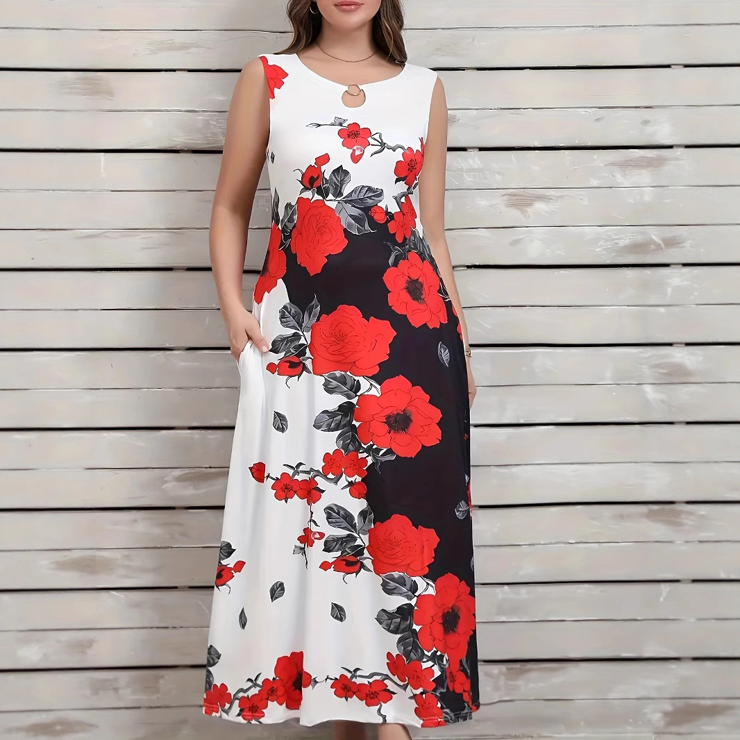 Designer Plus Size Dressamazon Wish New Summer Cool Style Strap Dress Printed Elegant Street Plus Size Women's Dress