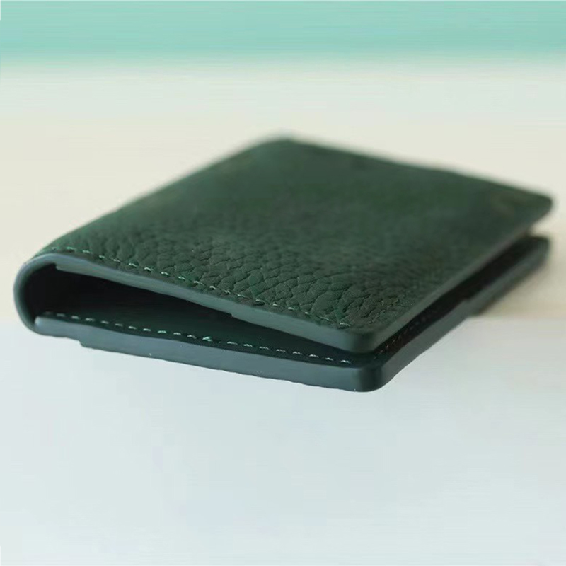 Designer Card Holders wallet 10A genuine leather Credit card wallet coin Pure Green bag letter pattern pack wallets card package wallets with box