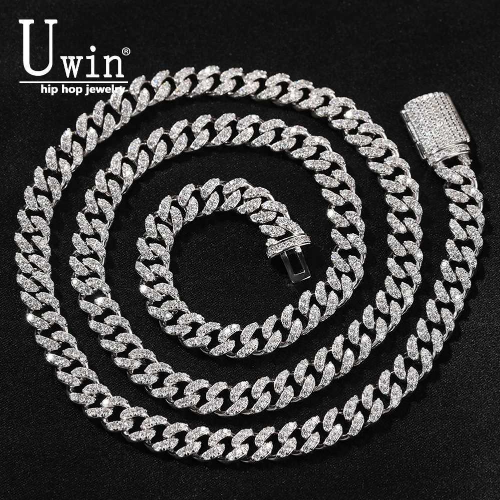 Uwin S925 Moissanite 6mm Cuban Chain Miami Sterling Silver Necklace for Women Bracelets Diamond Tester High Quality Fine Jewelry W250620