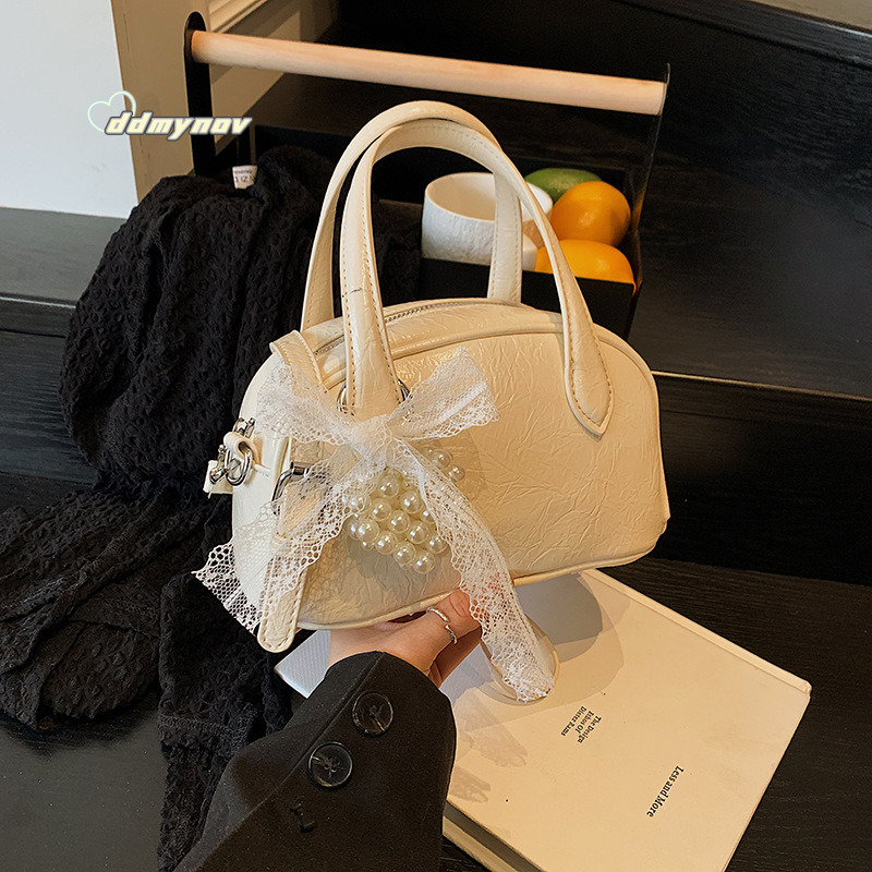 Solid Color Simple Handbag for Women 2025 Spring Summer New Fashion Casual Handheld Textured Shoulder Crossbody Bag ddmynov