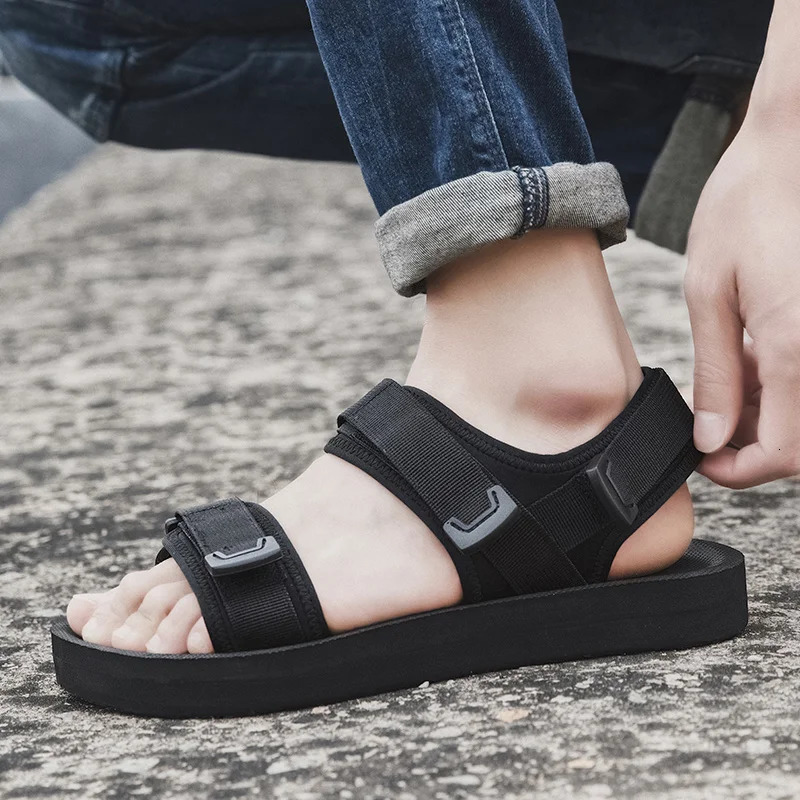 Summer Outdoor Mens Sandals Casual Anti-Slip Thick Bottom Soft Hiking Beach Flat Shoes EVA Outsole for Men Large Size50 250619