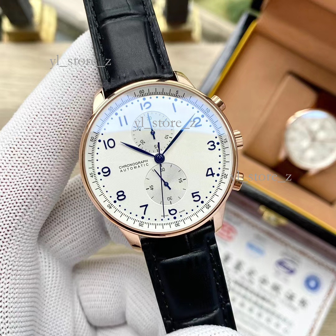 iwcc watch New Brand watch Fashion Six Needle high quality black automatic machinery Belt Watch Men's Fashion Trend High end designer waterproo